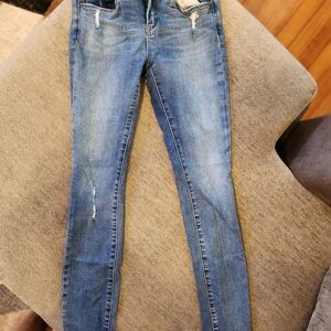 Blank NYC Distressed Blue Skinny Jeans